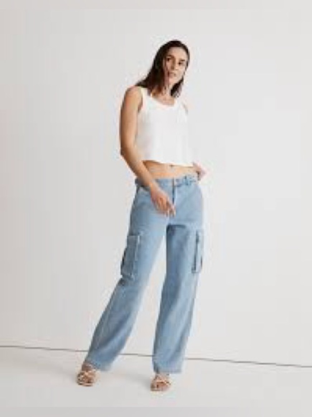 Madewell low slung straight cargo jeans Y2K grunge boho